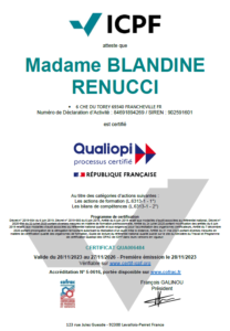 Certificat qualiopi Blandine RENUCCI